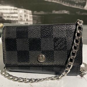 Authentic Louis Vuitton Black Damier Graphite Key Pouch